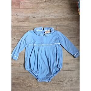 The Beaufort Bonnet Company Blue Pima Cotton Jack Bubble Romper 18-24M